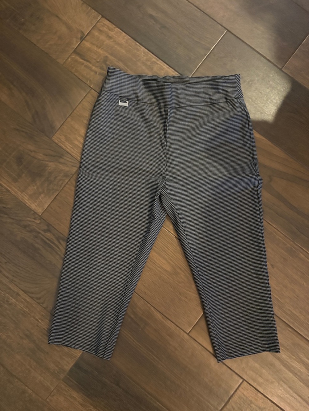 Black Micro-Pattern Stretch Dress Pants